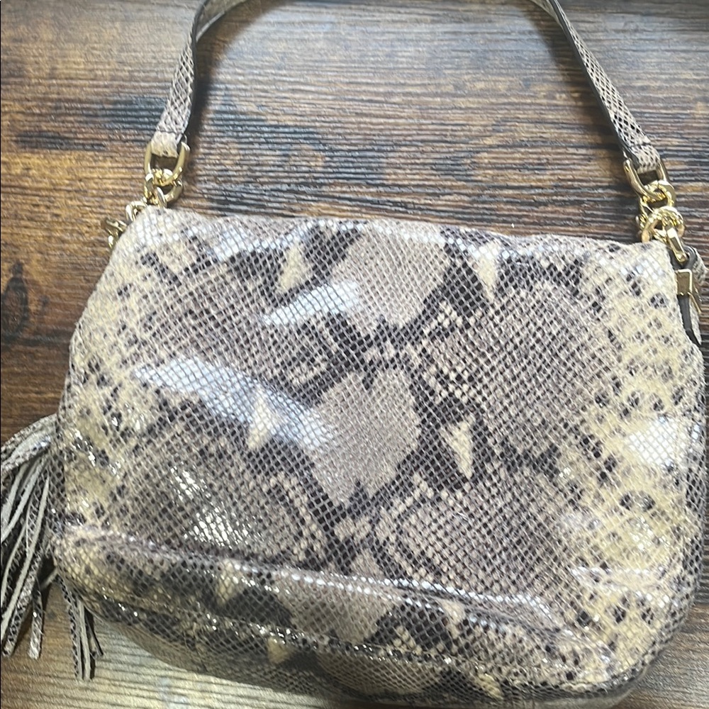 Michael Kors Python Pattern Crossbody Bag with Go… - image 7